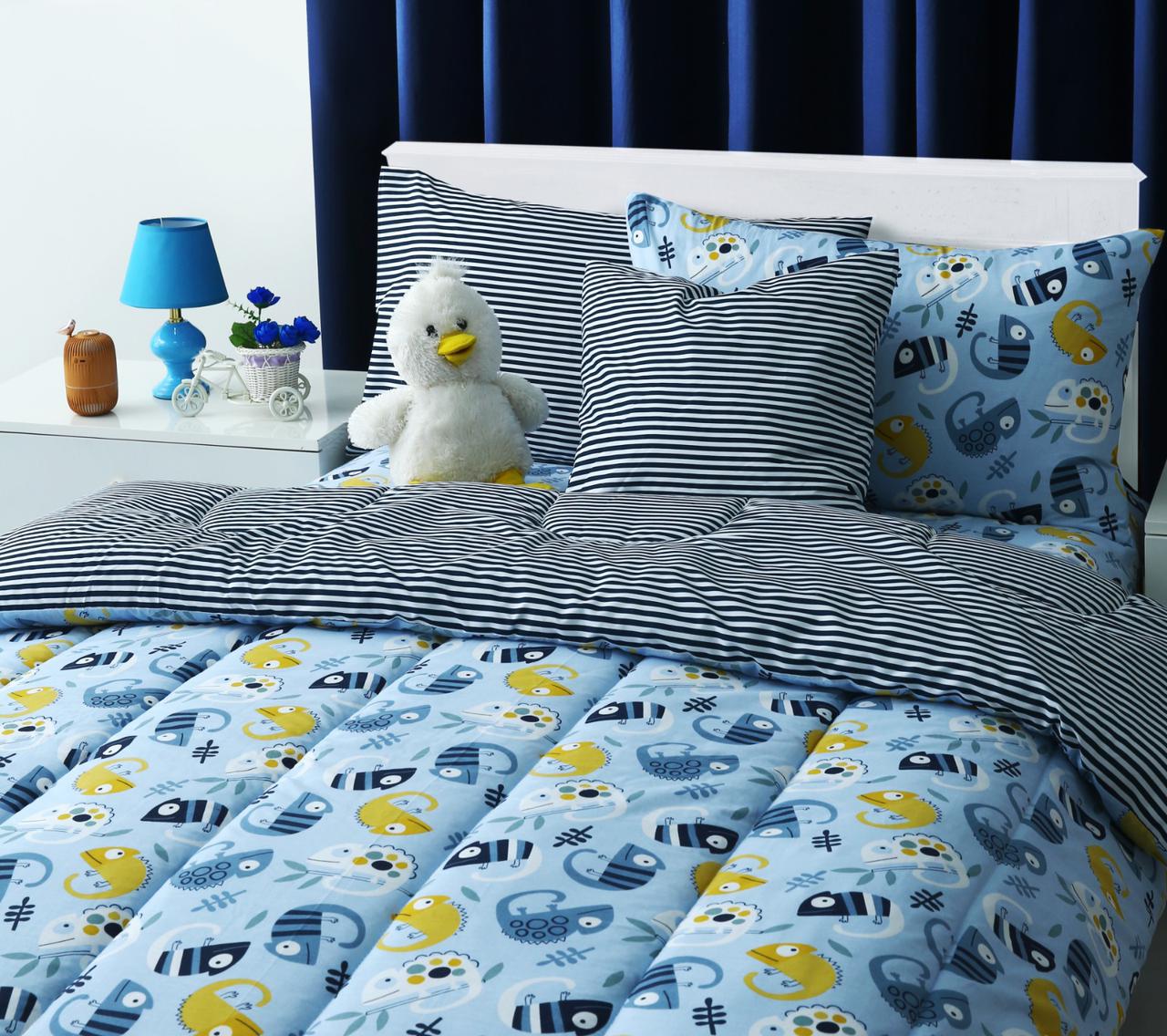 5 PCs Single Kids Comforter Set-Monster Party Comforters Apricot