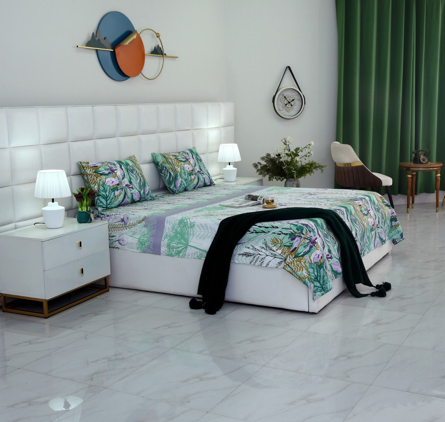 3 PCs Double Bed Sheet-DB205 Bed Sheets Apricot