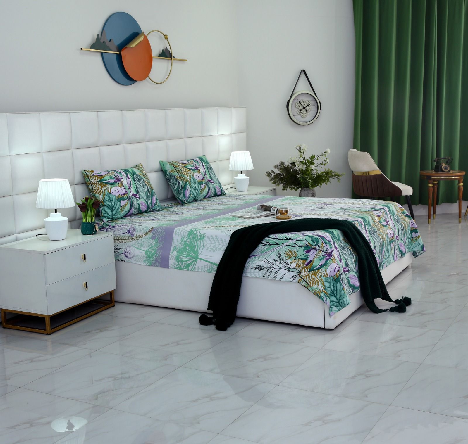 3 PCs Double Bed Sheet-DB205 Bed Sheets Apricot