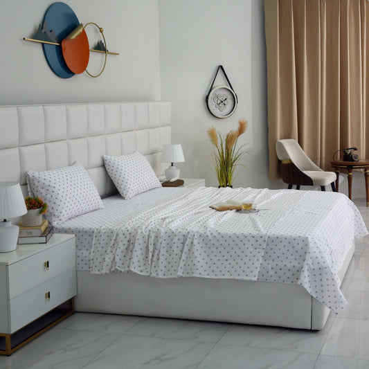 3 PCs Double Bed Sheet-DB203 Bed Sheets Apricot