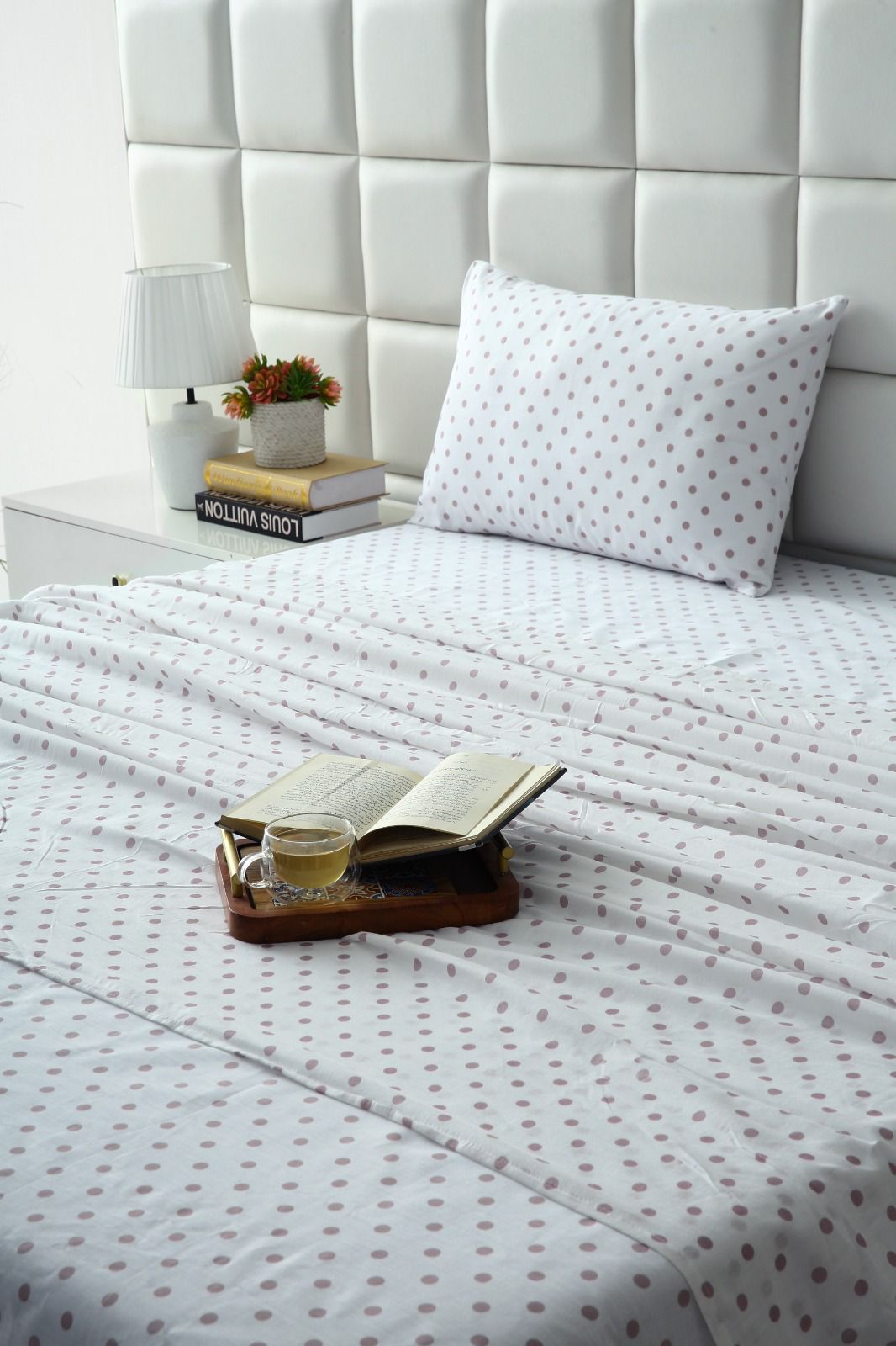 3 PCs Double Bed Sheet-DB203 Bed Sheets Apricot