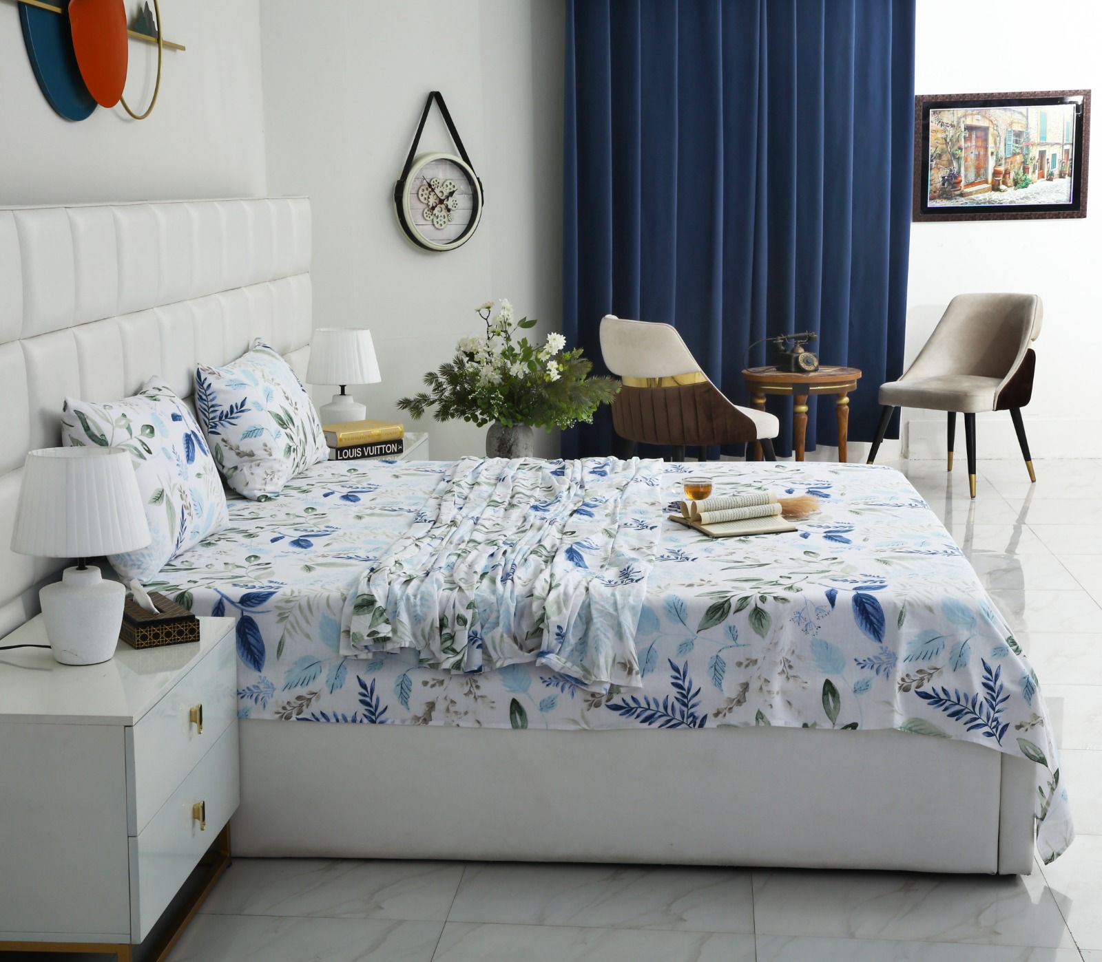 3 PCs Double Bed Sheet-DB208 Bed Sheets Apricot