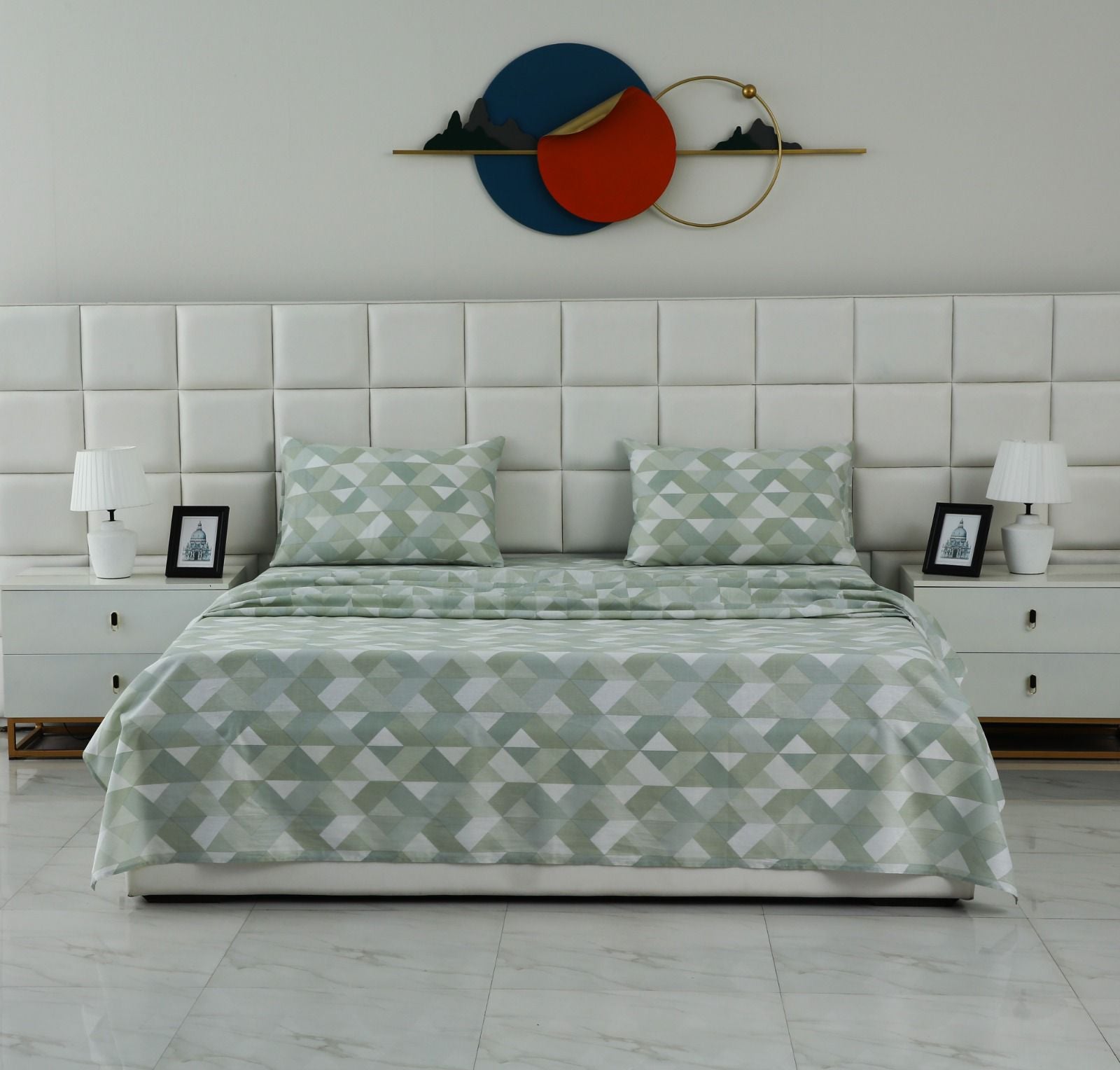3 PCs Double Bed Sheet-DB206 Bed Sheets Apricot