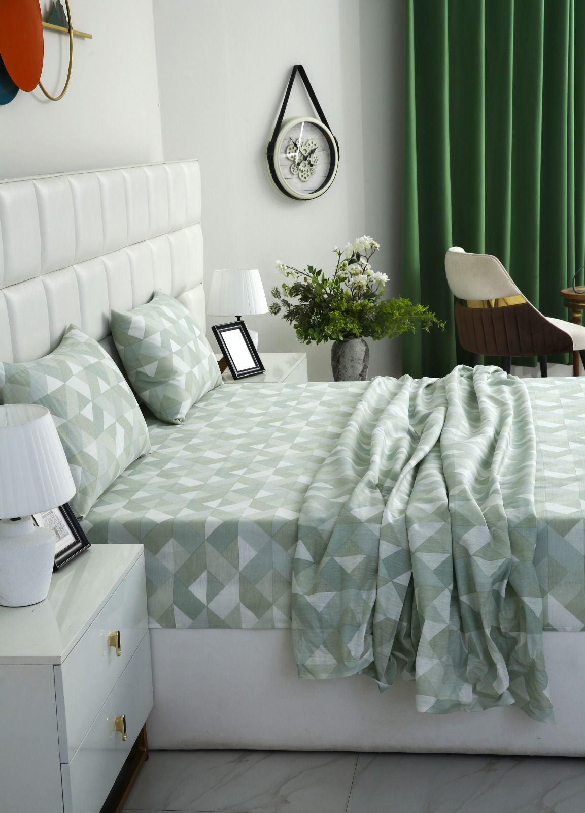 3 PCs Double Bed Sheet-DB206 Bed Sheets Apricot