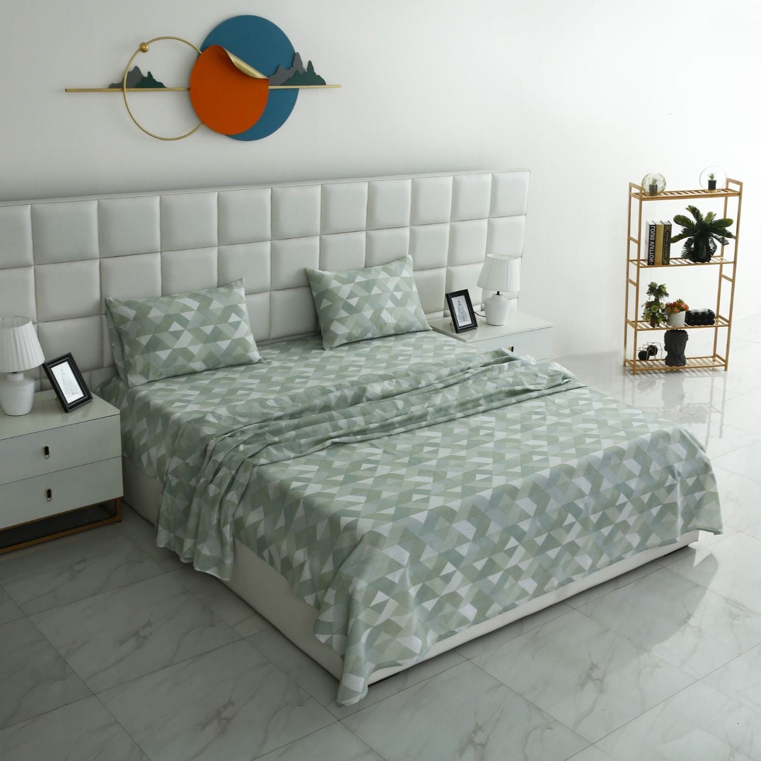 3 PCs Double Bed Sheet-DB206 Bed Sheets Apricot