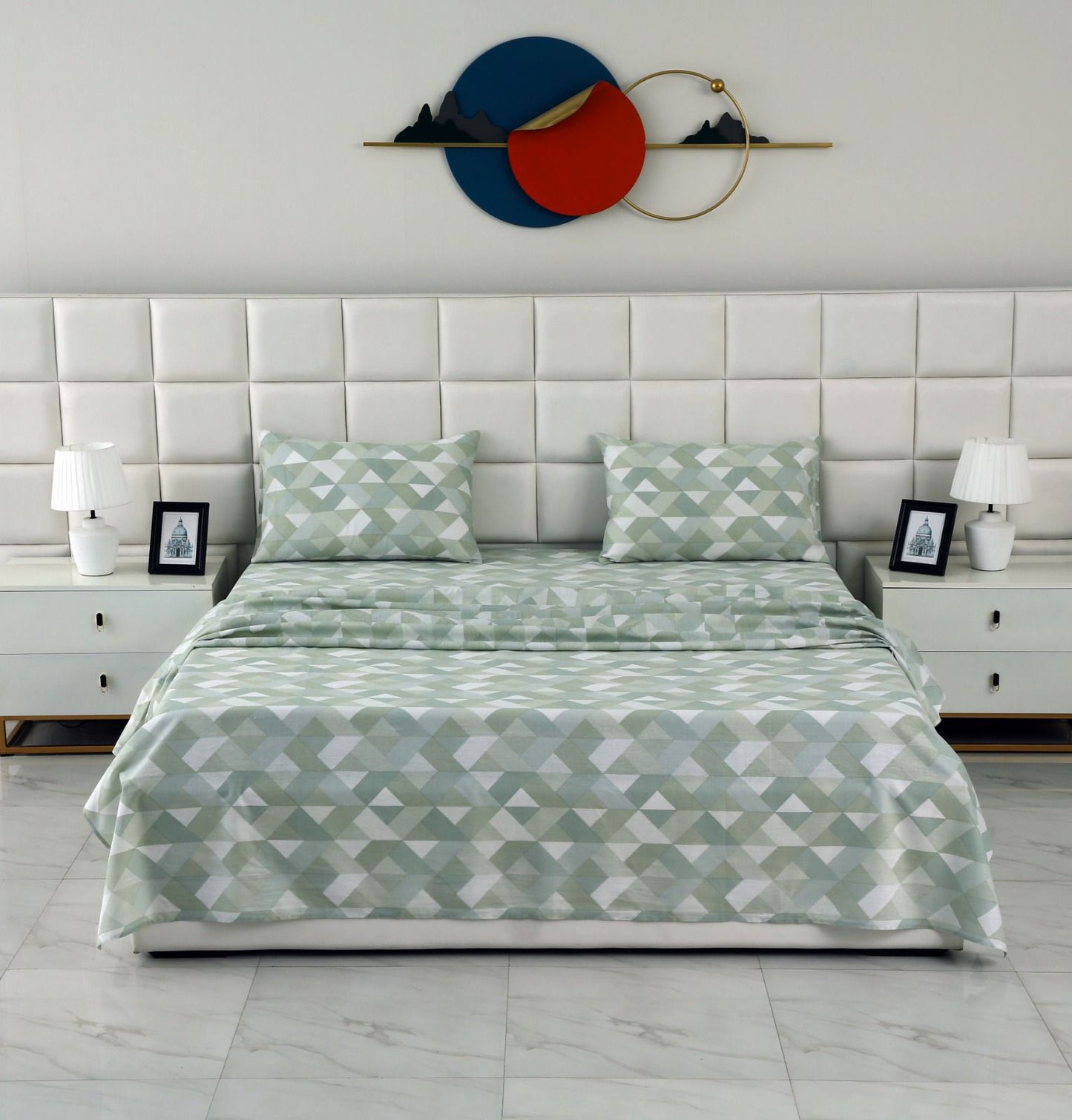 3 PCs Double Bed Sheet-DB206 Bed Sheets Apricot