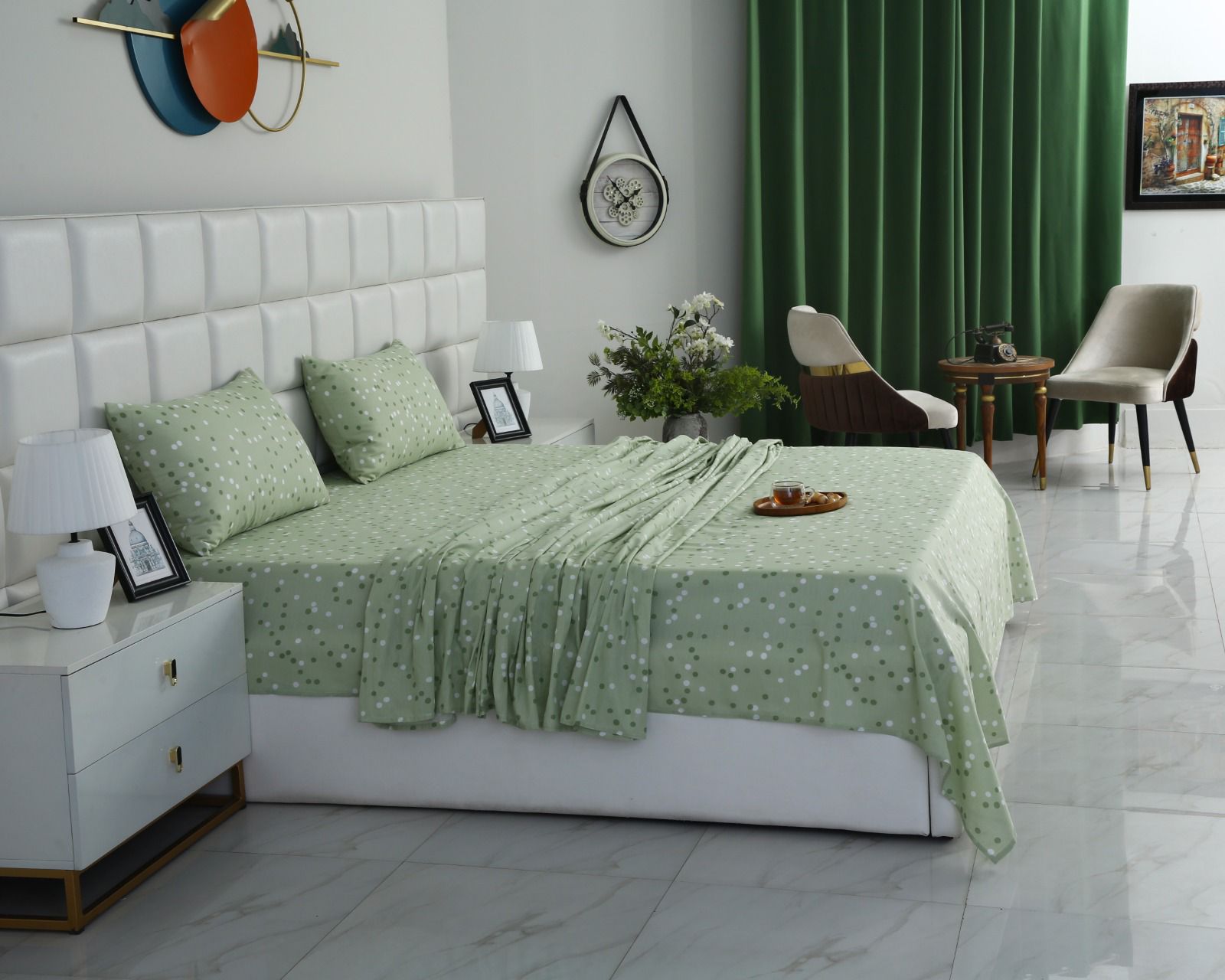 3 PCs Double Bed Sheet-DB202 Bed Sheets Apricot