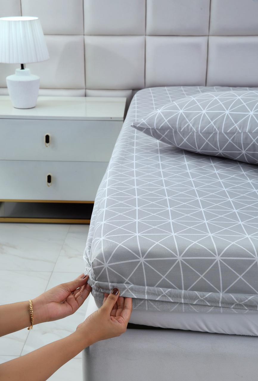 Fitted Bed Sheet-Nonagon Fitted Sheets Apricot