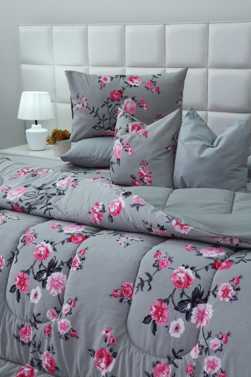 8 PCs Winter Comforter Set-Blush flower Comforters Apricot
