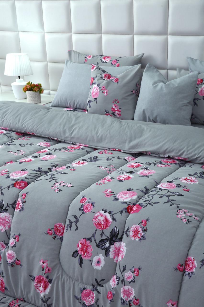 8 PCs Winter Comforter Set-Blush flower Comforters Apricot