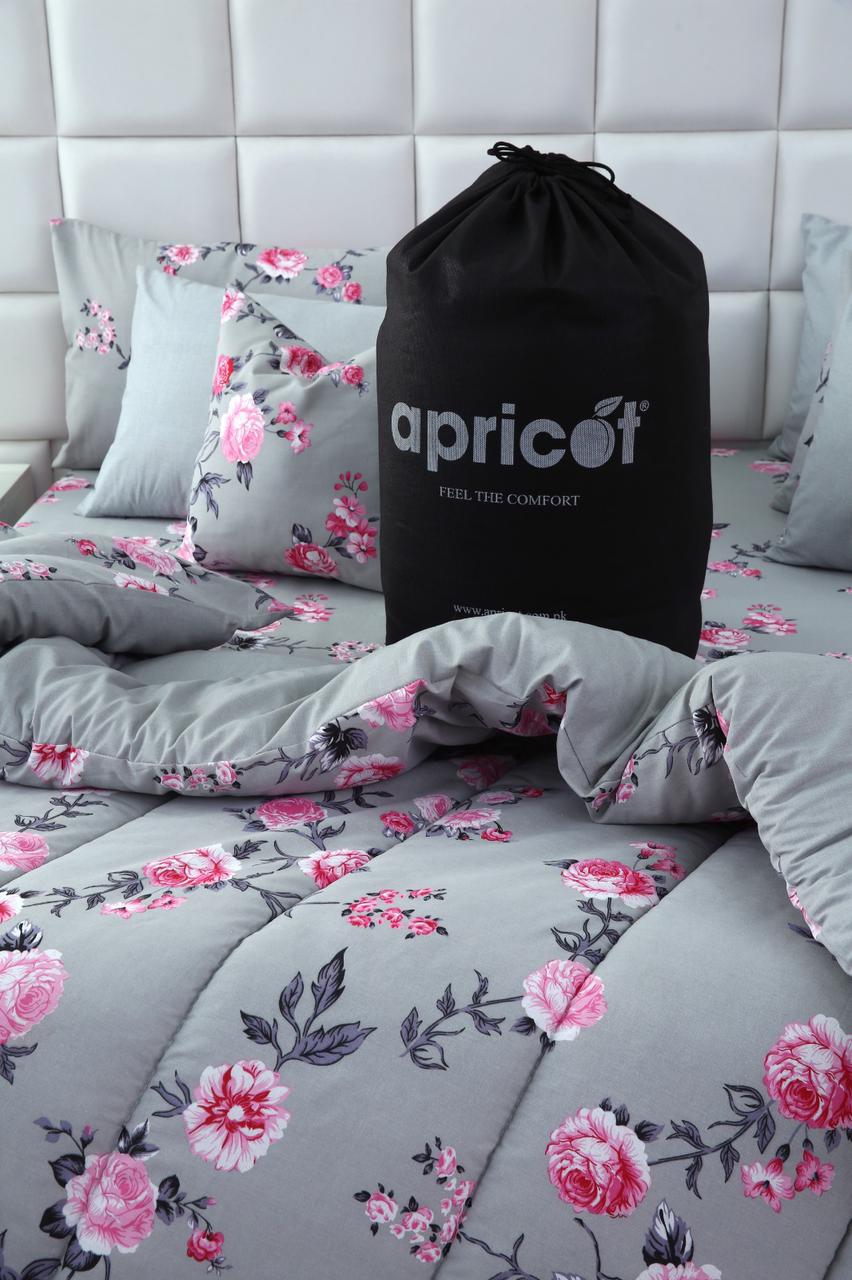 8 PCs Winter Comforter Set-Blush flower Comforters Apricot