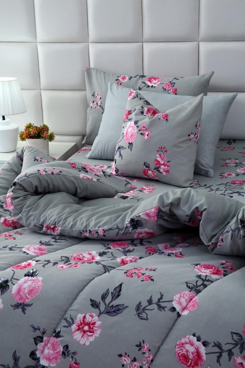 8 PCs Winter Comforter Set-Blush flower Comforters Apricot