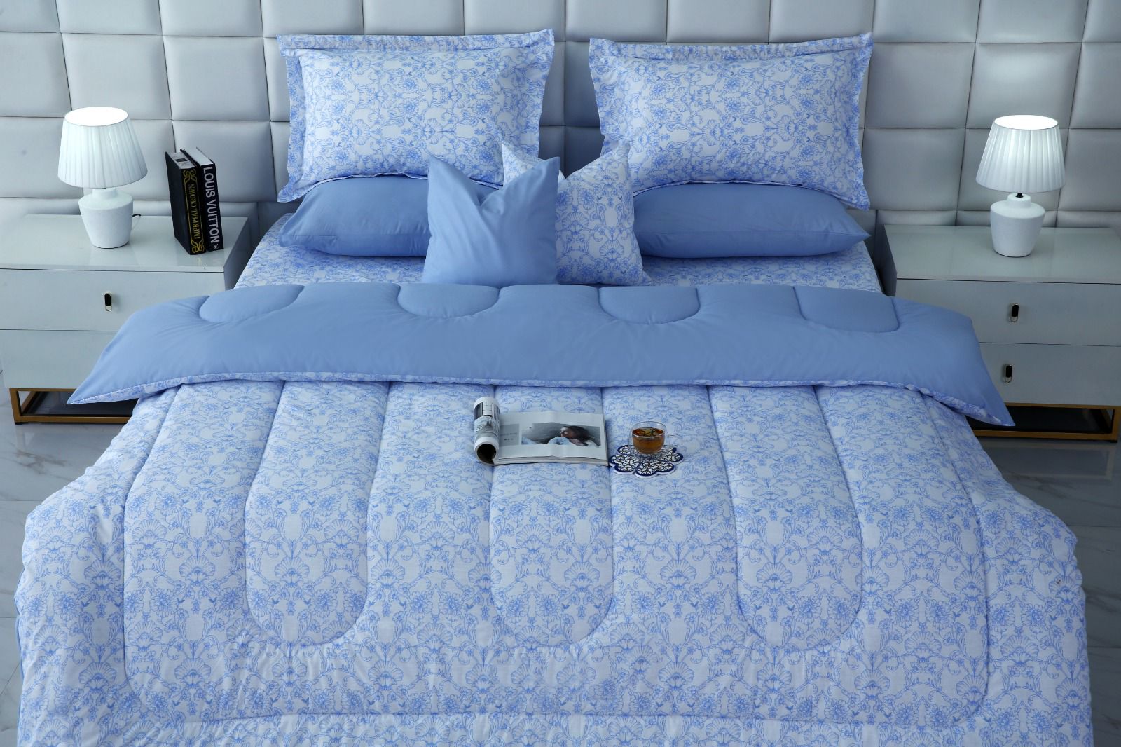 8 PCs Winter Comforter Set-SKY FALL Comforters Apricot