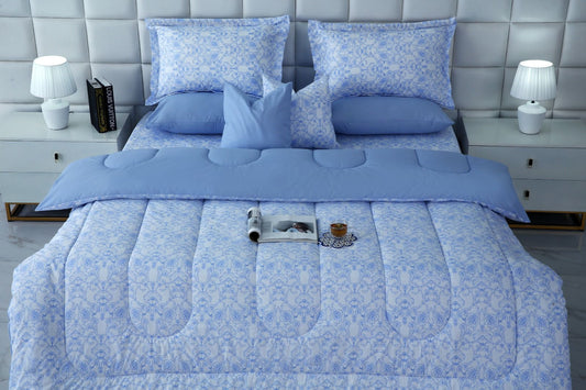 8 PCs Winter Comforter Set-SKY FALL Comforters Apricot