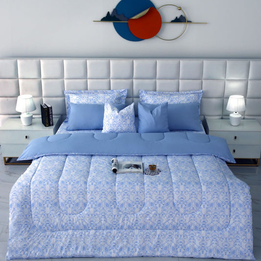 8 PCs Winter Comforter Set-SKY FALL Comforters Apricot