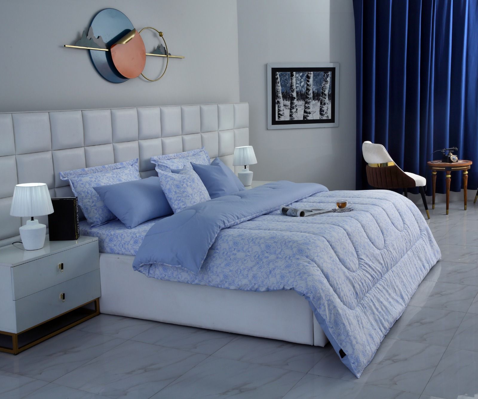 8 PCs Winter Comforter Set-SKY FALL Comforters Apricot