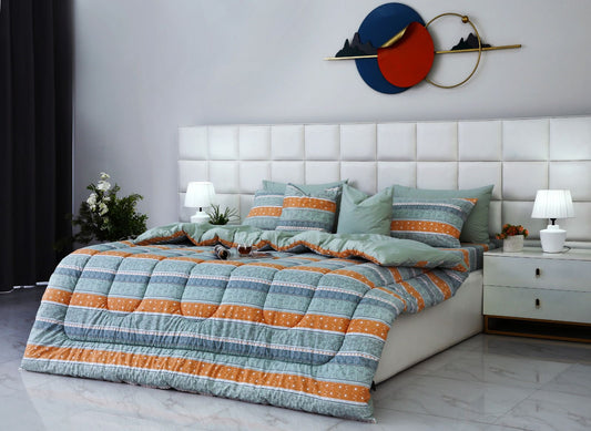 8 PCs Winter Comforter Set-Beach Folk Comforters Apricot