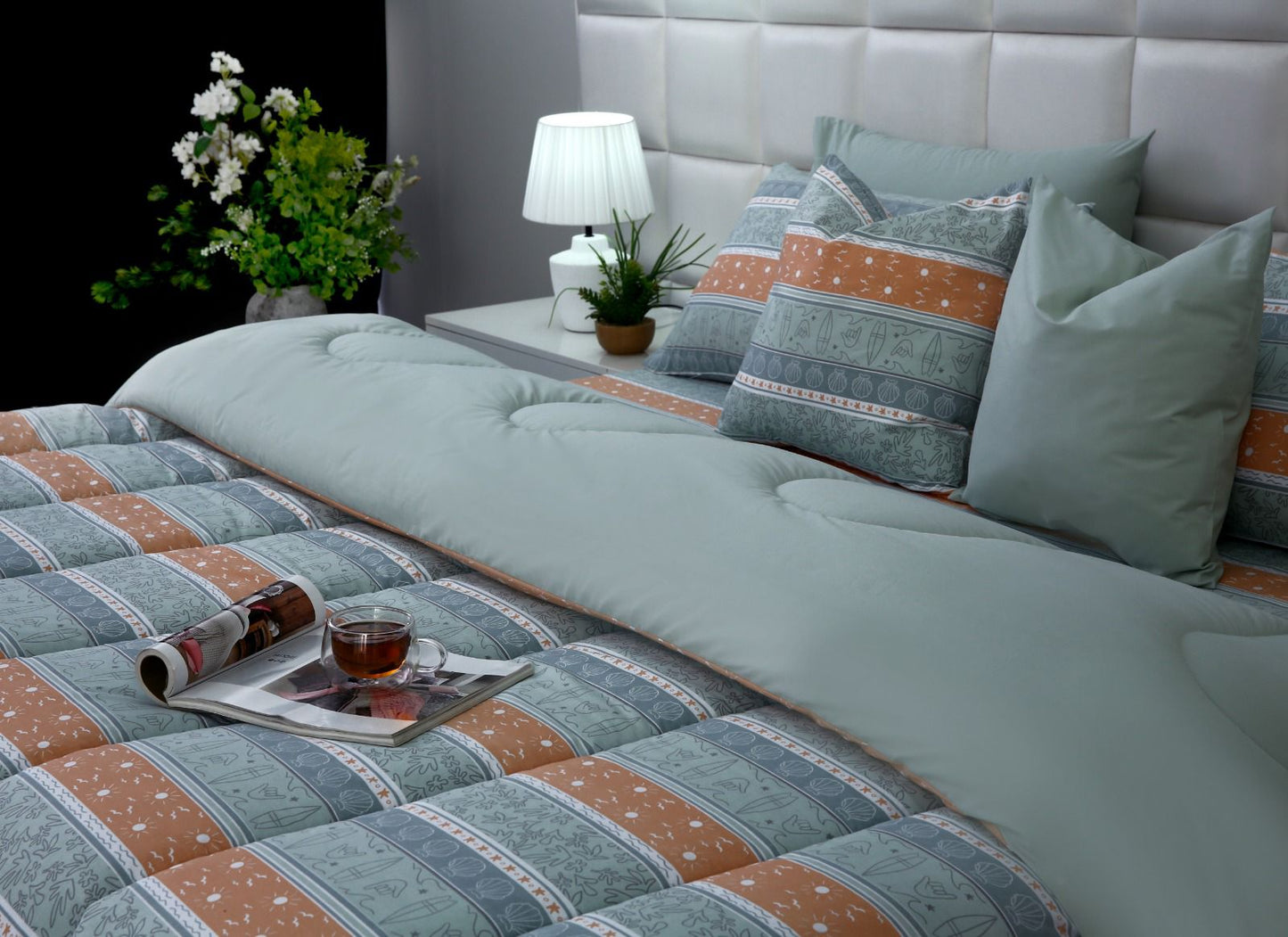 8 PCs Winter Comforter Set-Beach Folk Comforters Apricot