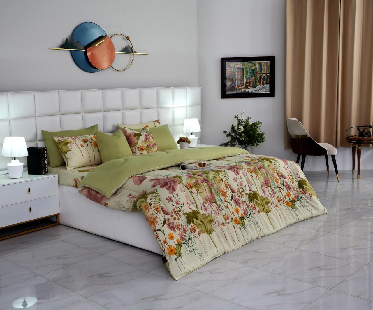 8 PCs Winter Comforter Set-Delamere Comforters Apricot