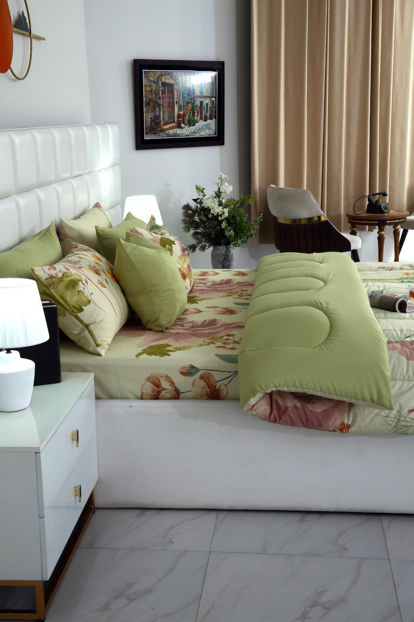 8 PCs Winter Comforter Set-Delamere Comforters Apricot