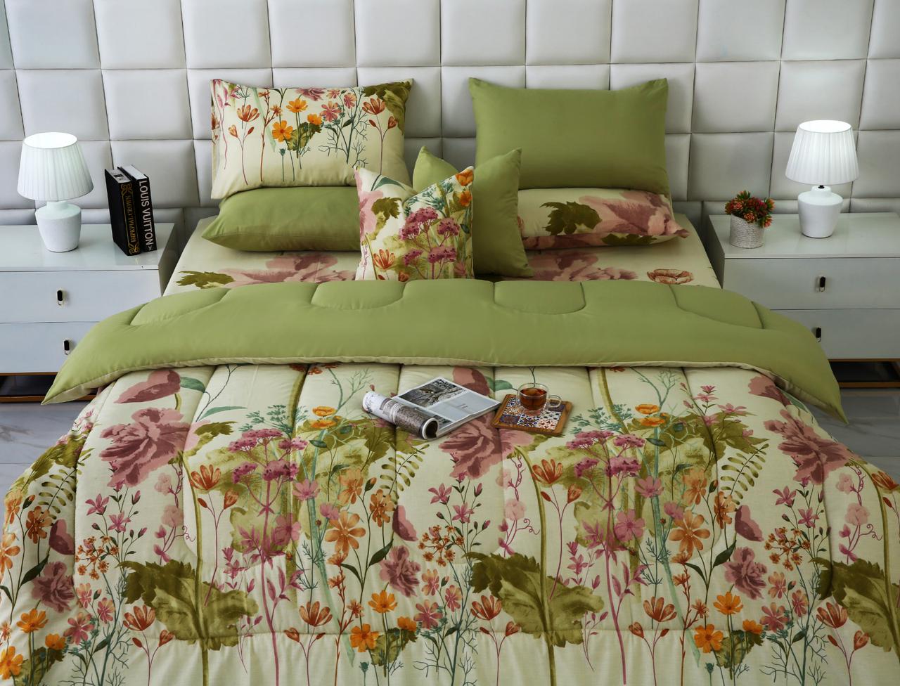 8 PCs Winter Comforter Set-Delamere Comforters Apricot