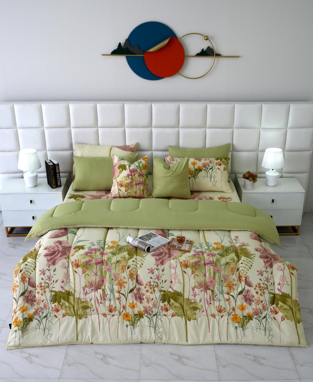 8 PCs Winter Comforter Set-Delamere Comforters Apricot