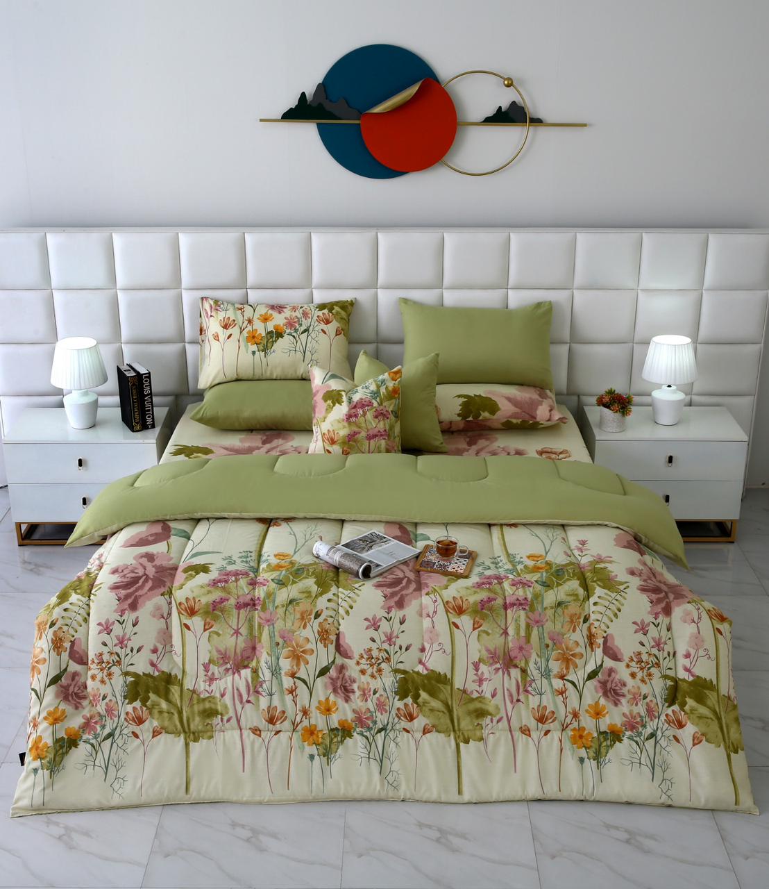 8 PCs Winter Comforter Set-Delamere Comforters Apricot