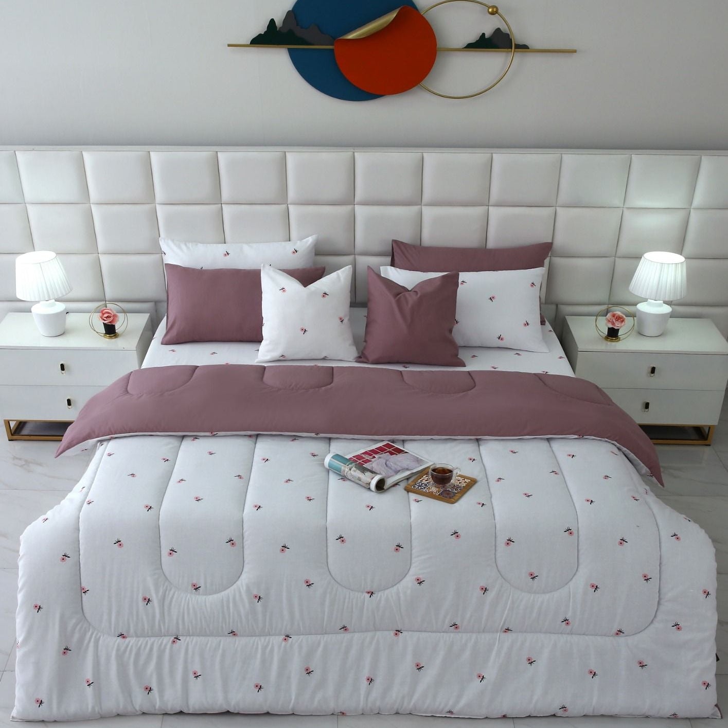 8 PCs Winter Comforter Set-Alara Comforters Apricot