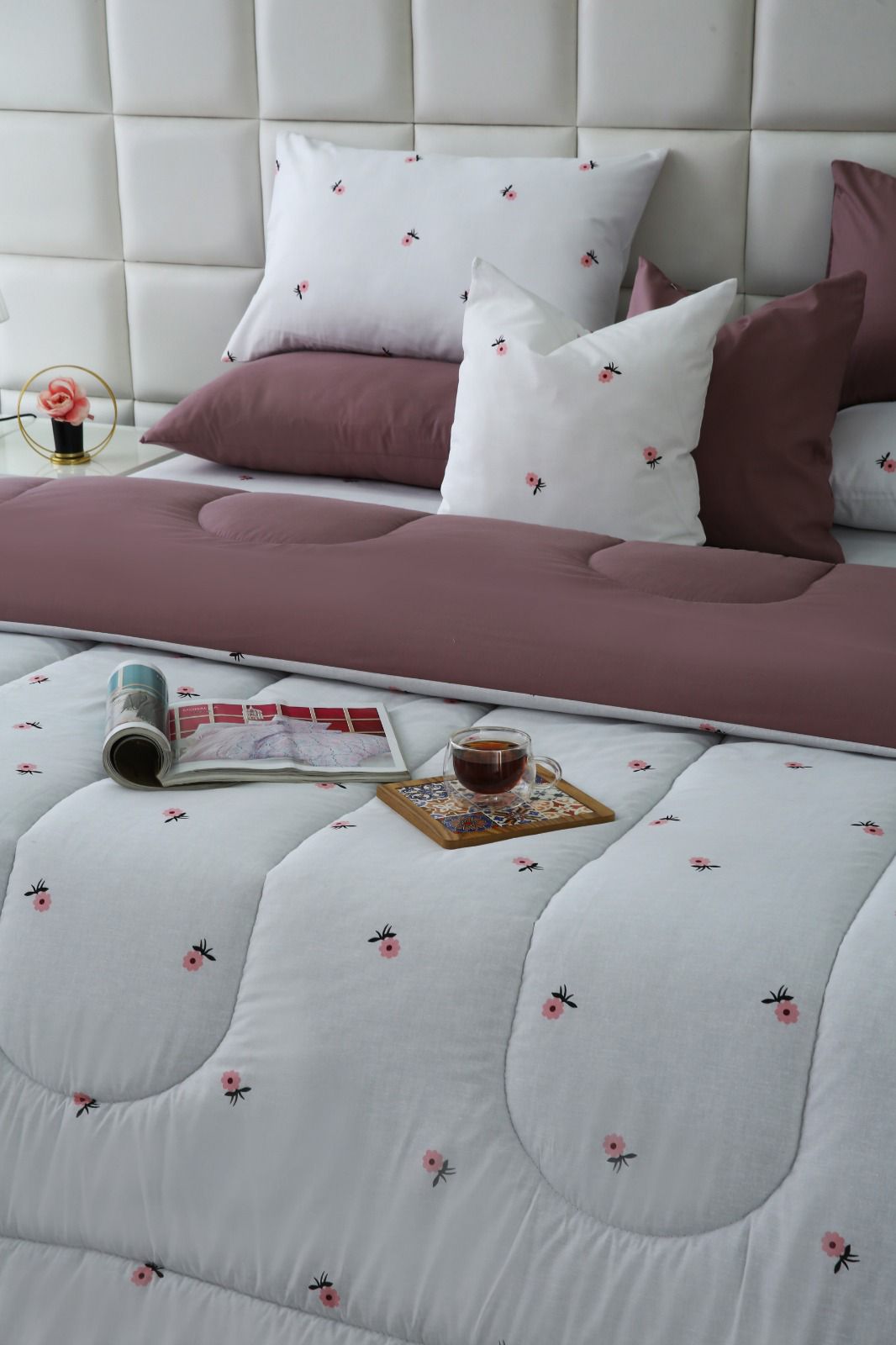 8 PCs Winter Comforter Set-Alara Comforters Apricot