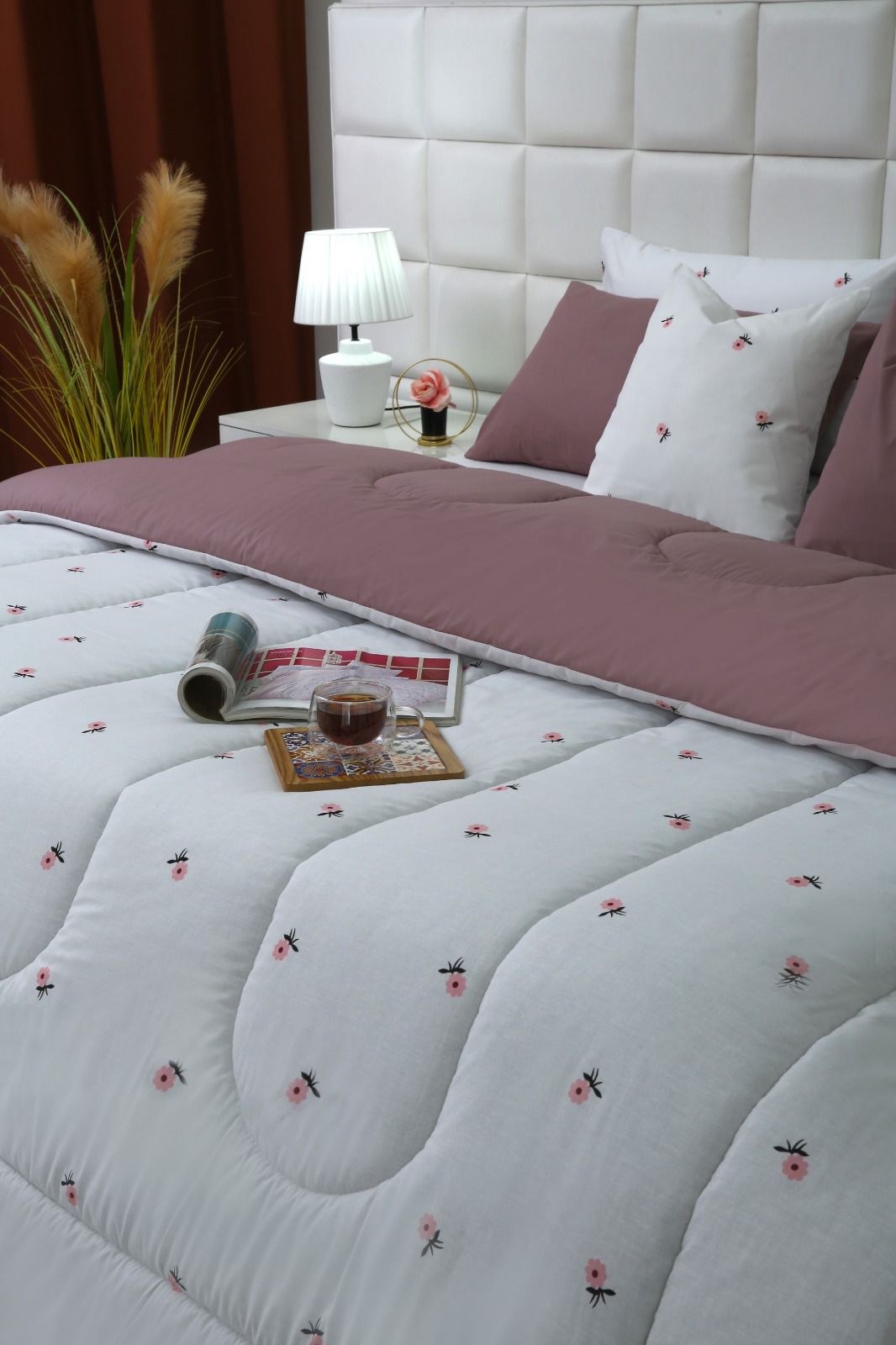 8 PCs Winter Comforter Set-Alara Comforters Apricot