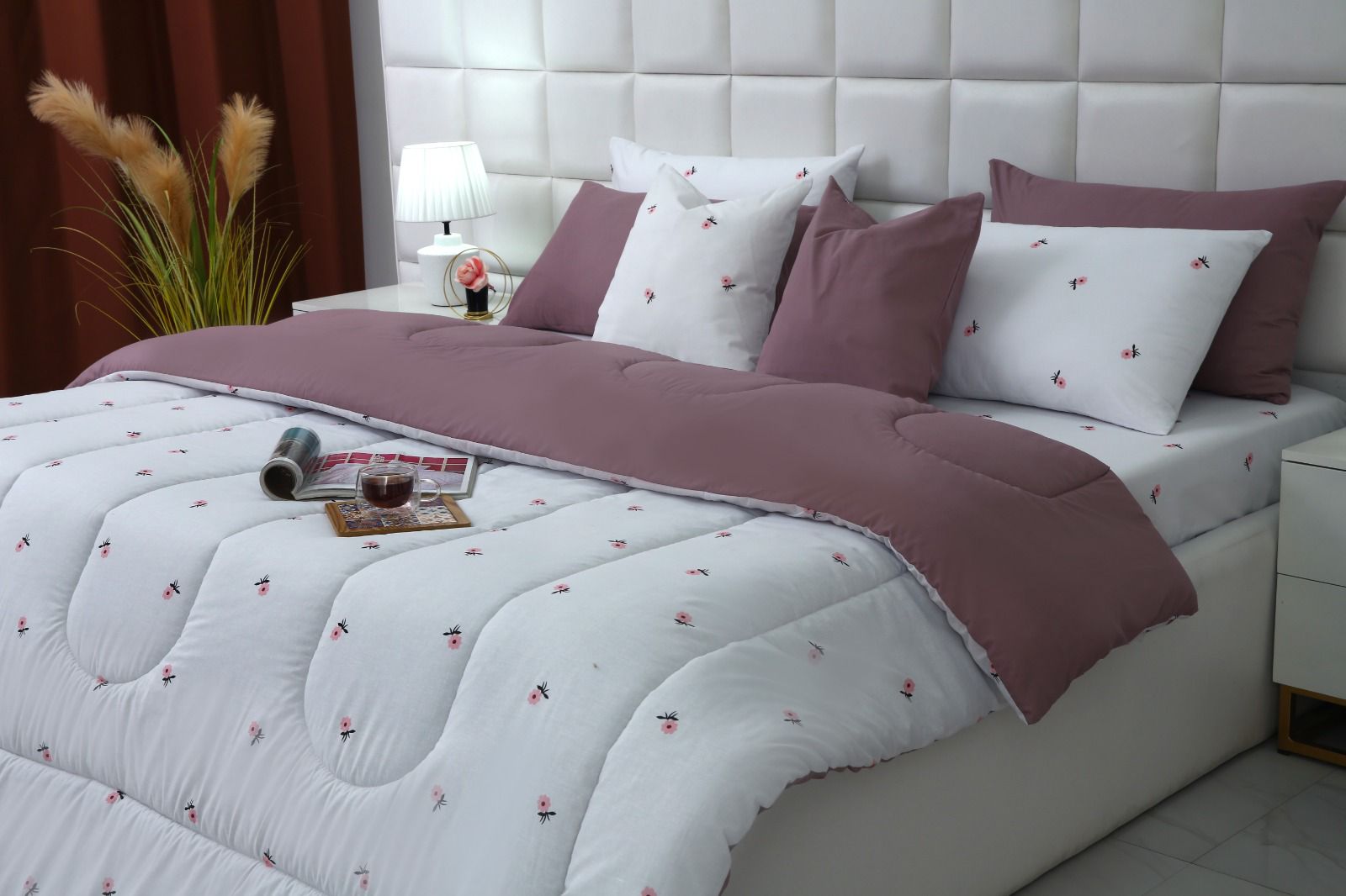 8 PCs Winter Comforter Set-Alara Comforters Apricot