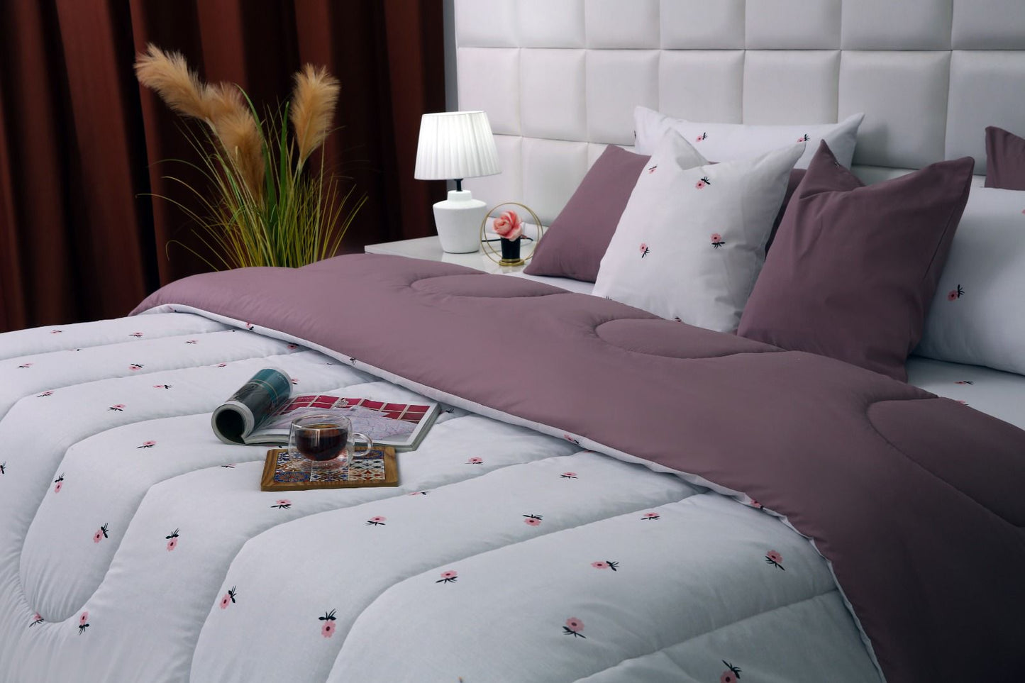 8 PCs Winter Comforter Set-Alara Comforters Apricot