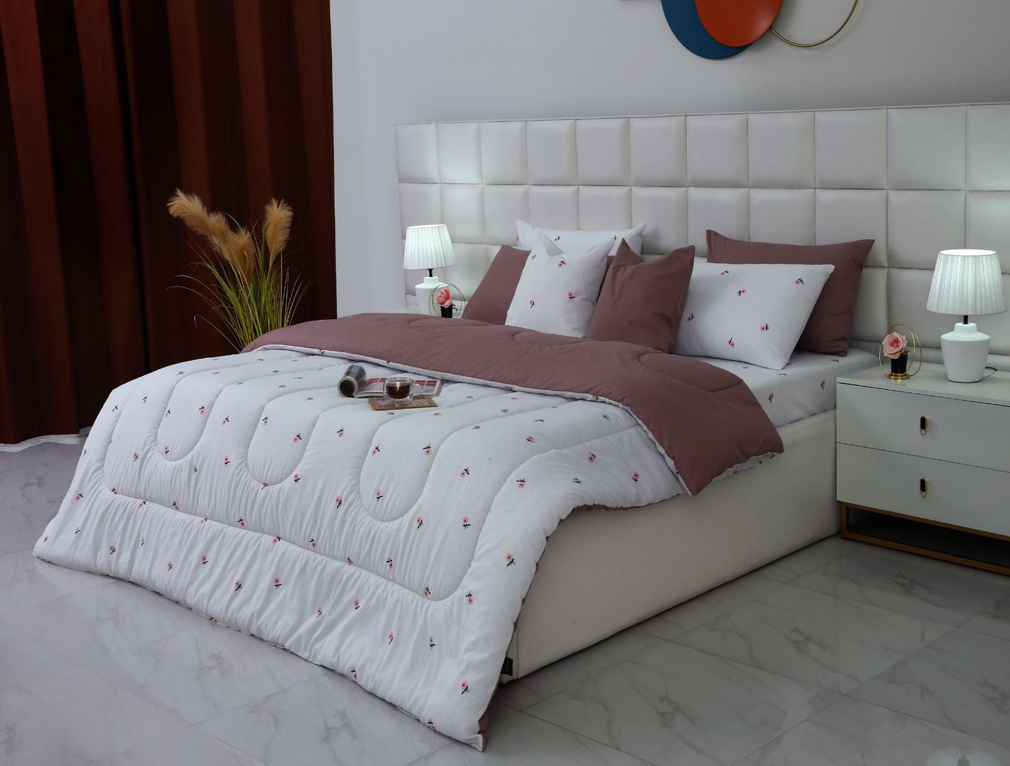 8 PCs Winter Comforter Set-Alara Comforters Apricot