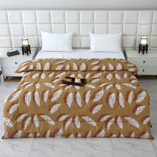 1 PC Double Winter Comforter-Pinion Comforters Apricot