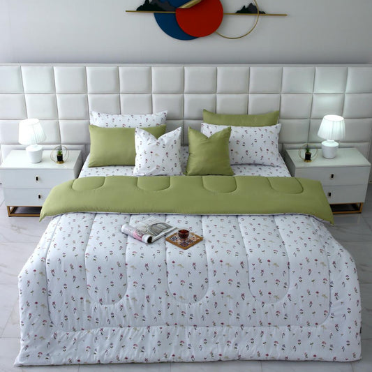 8 PCs Winter Comforter Set-Oshibana Comforters Apricot