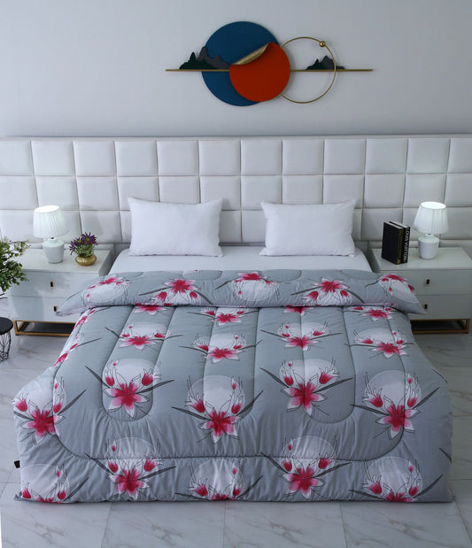 1 PC Double Winter Comforter-Victorian Rose Comforters Apricot