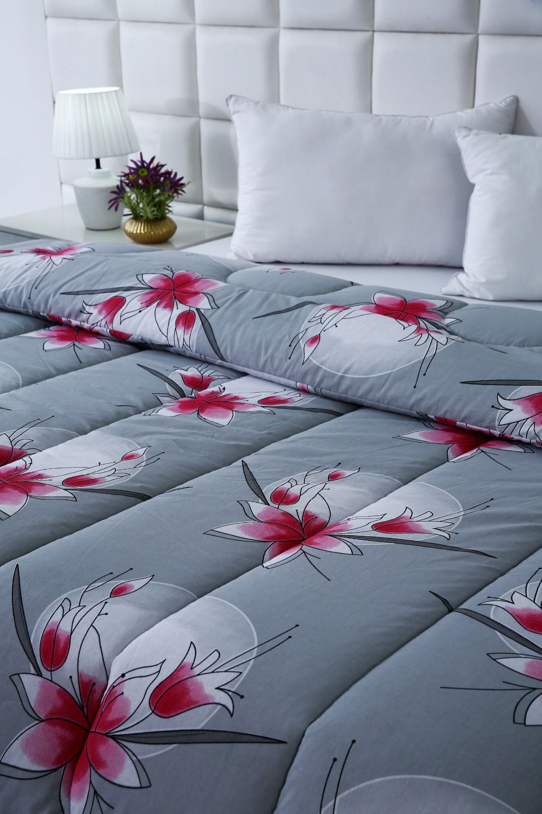 1 PC Double Winter Comforter-Victorian Rose Comforters Apricot