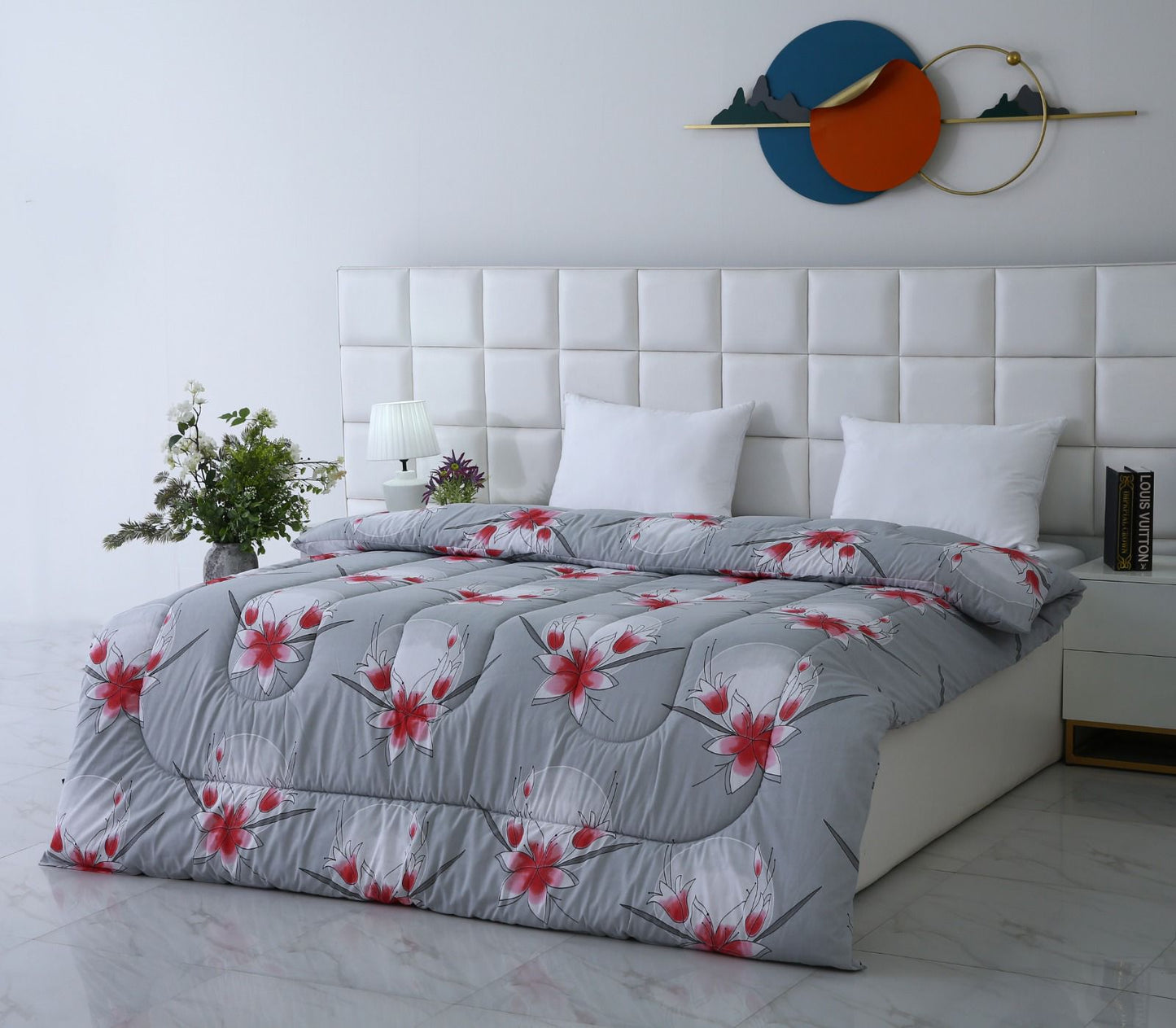 1 PC Double Winter Comforter-Victorian Rose Comforters Apricot