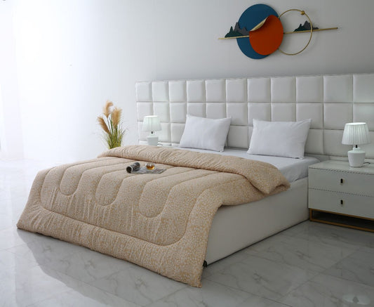 1 PC Single Comforter-Beige Bloom Comforters Apricot