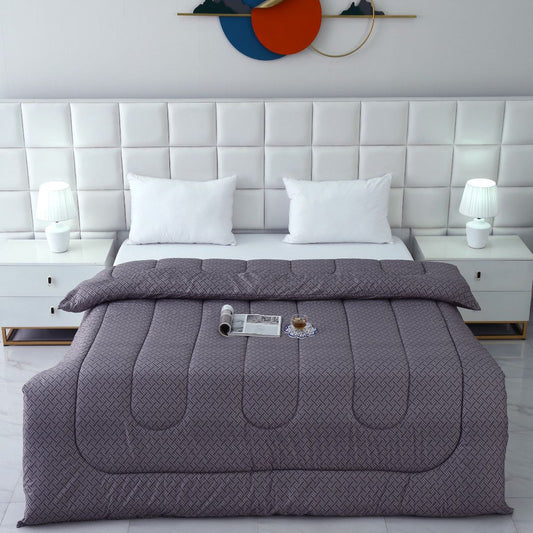 1 PC Single Comforter-Plaid Comforters Apricot