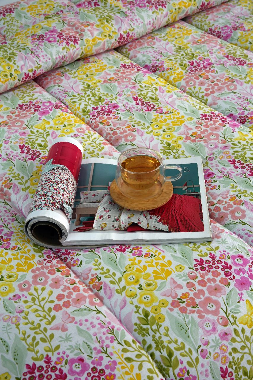 1 PC Double Winter Comforter-Peace Lilly Comforters Apricot