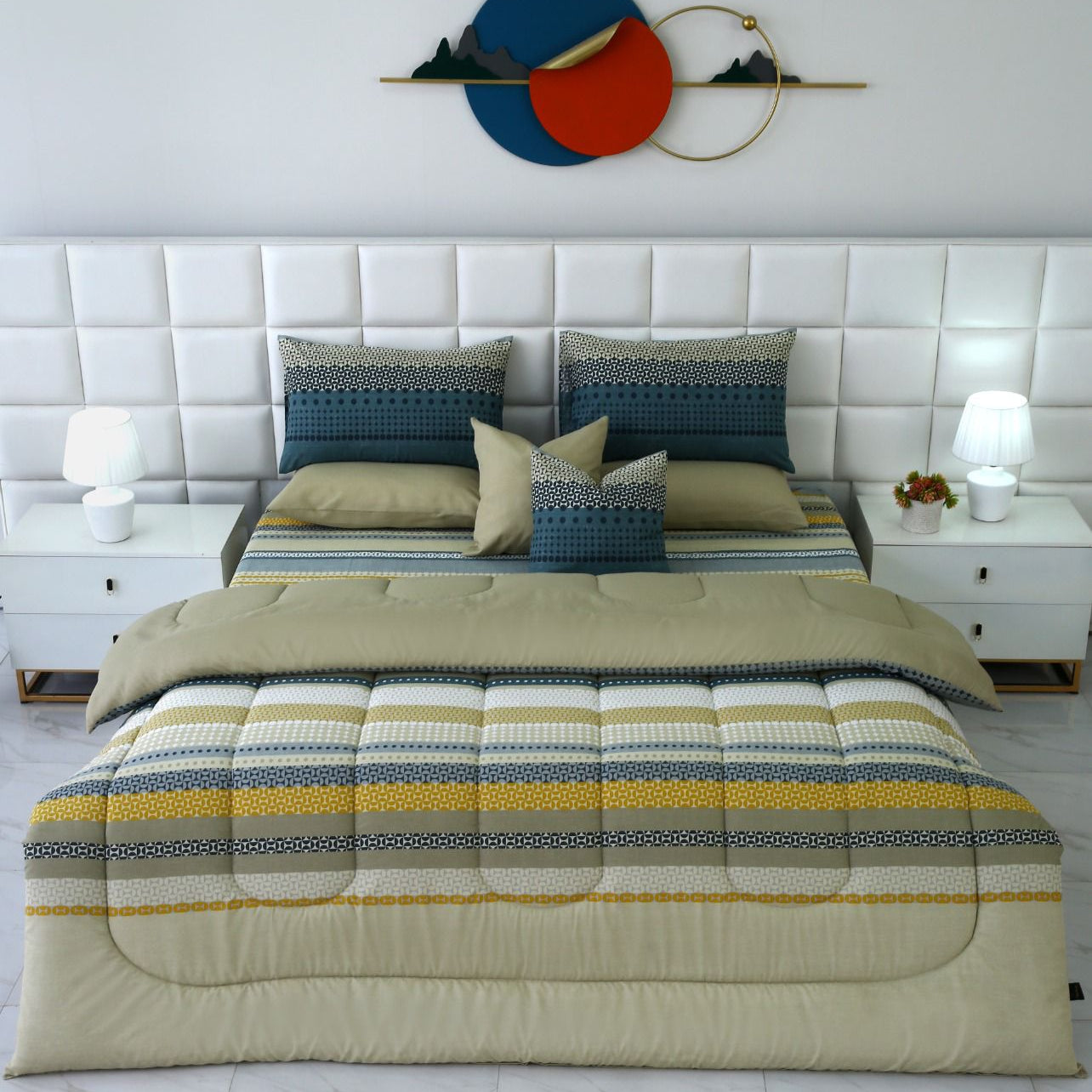 8 PCs Winter Comforter Set-Bohemian Comforters Apricot