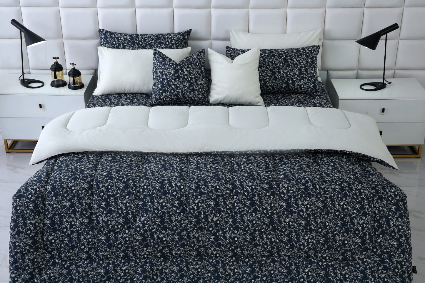 8 PCs Winter Comforter Set-Fleur Comforters Apricot