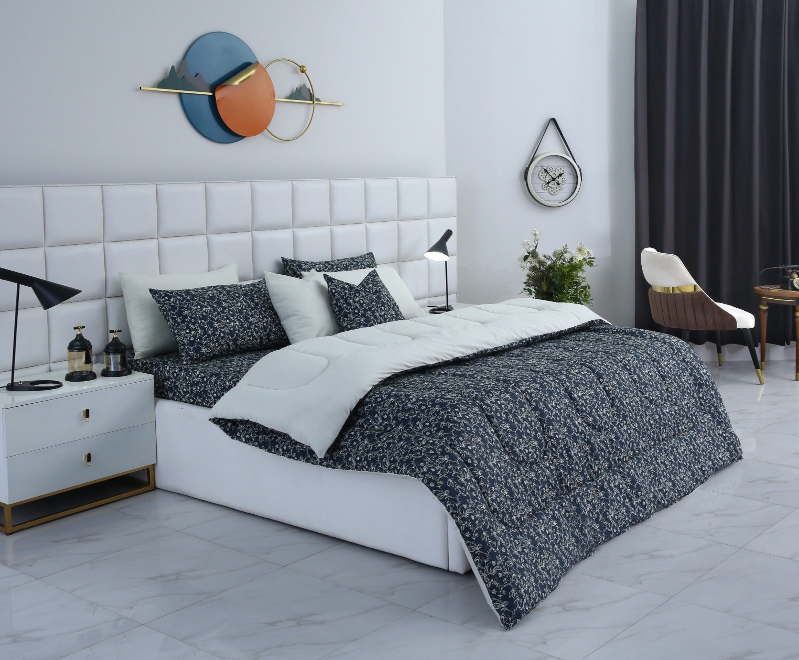 8 PCs Winter Comforter Set-Fleur Comforters Apricot