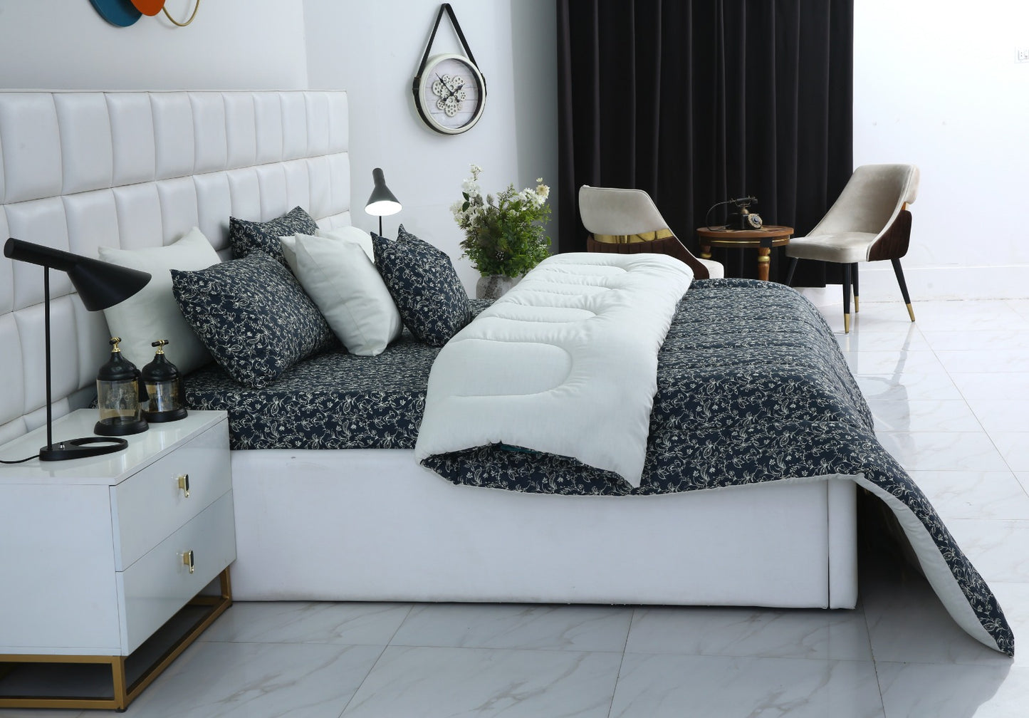 8 PCs Winter Comforter Set-Fleur Comforters Apricot