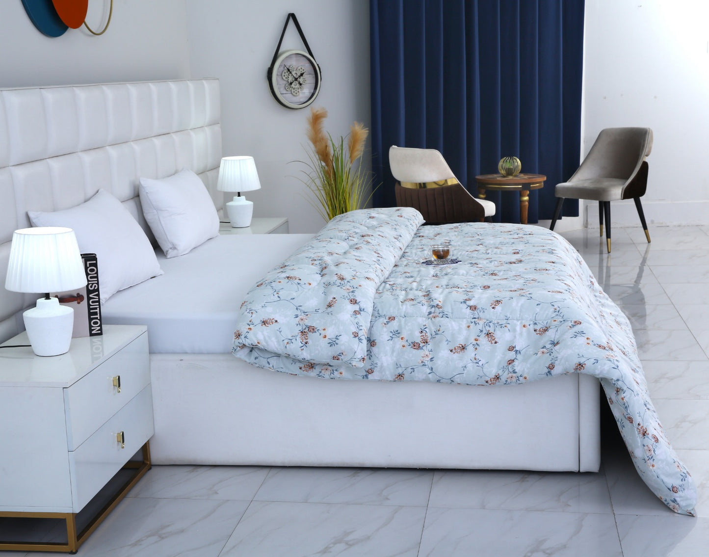 1 PC Double Winter Comforter-Bluebells Comforters Apricot