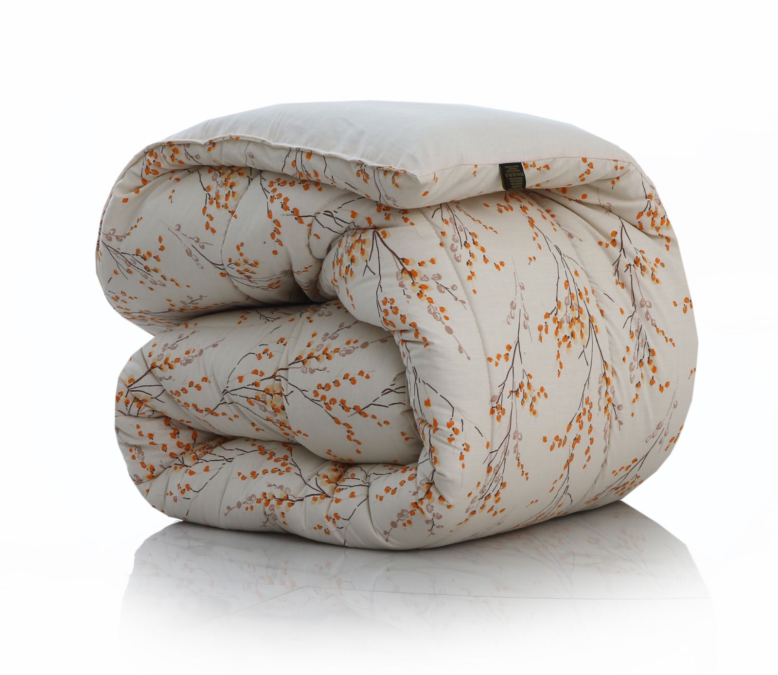 8 PCs Winter Comforter Set-Orange Blossom Comforters Apricot