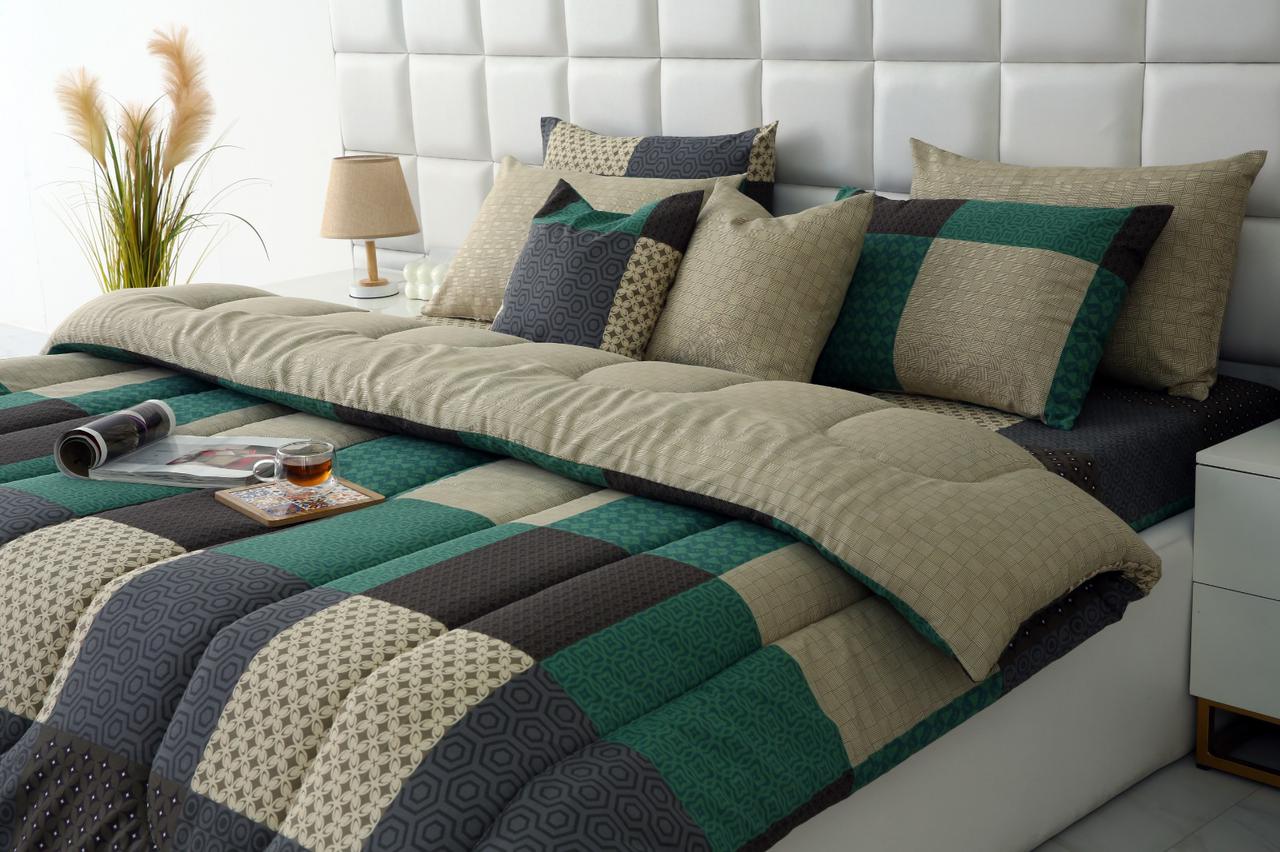 8 PCs Winter Razai Set-Vintage Patchwork Comforters Apricot