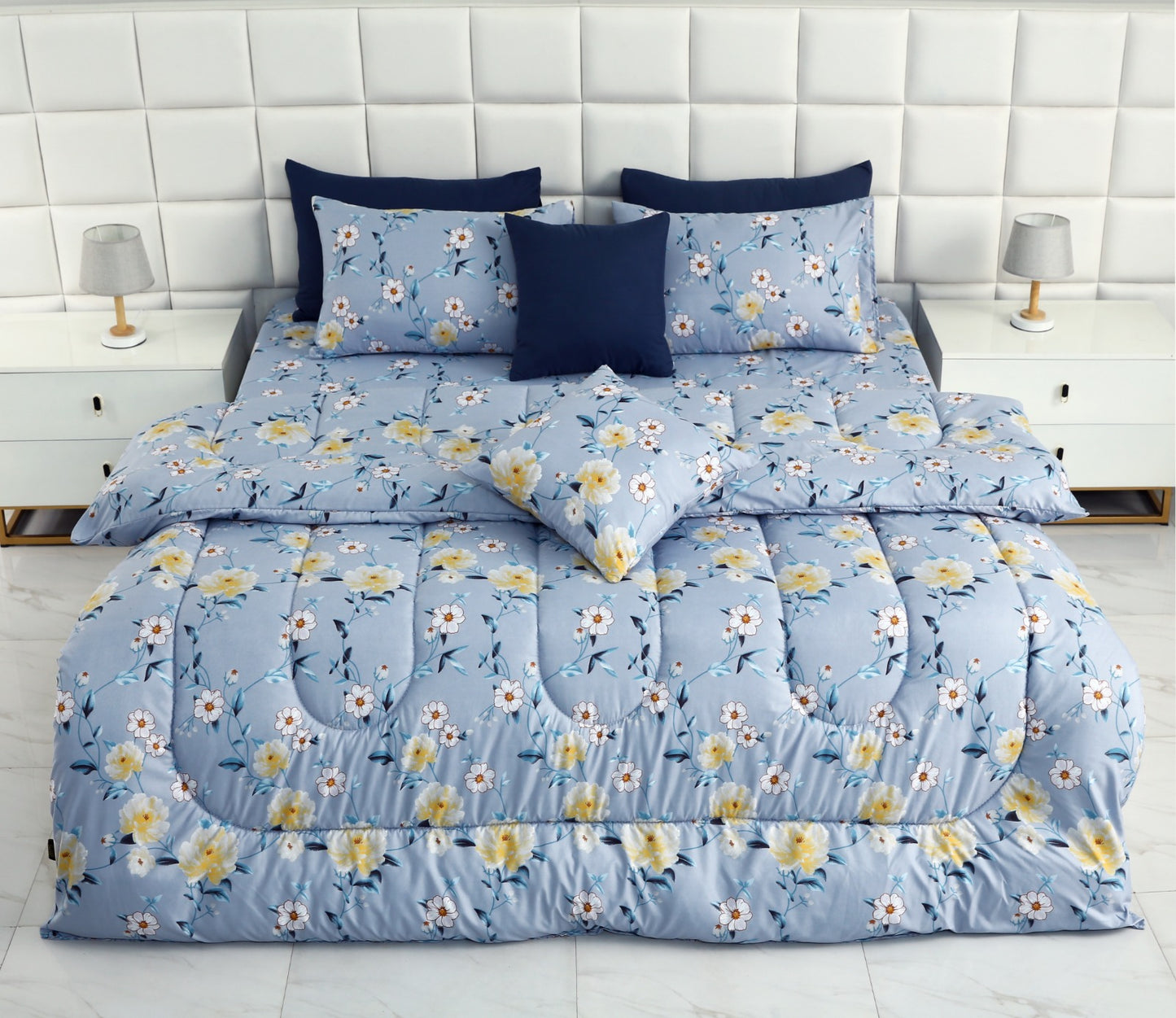 8 PCs Winter Comforter Set-Ice Berg Comforters Apricot