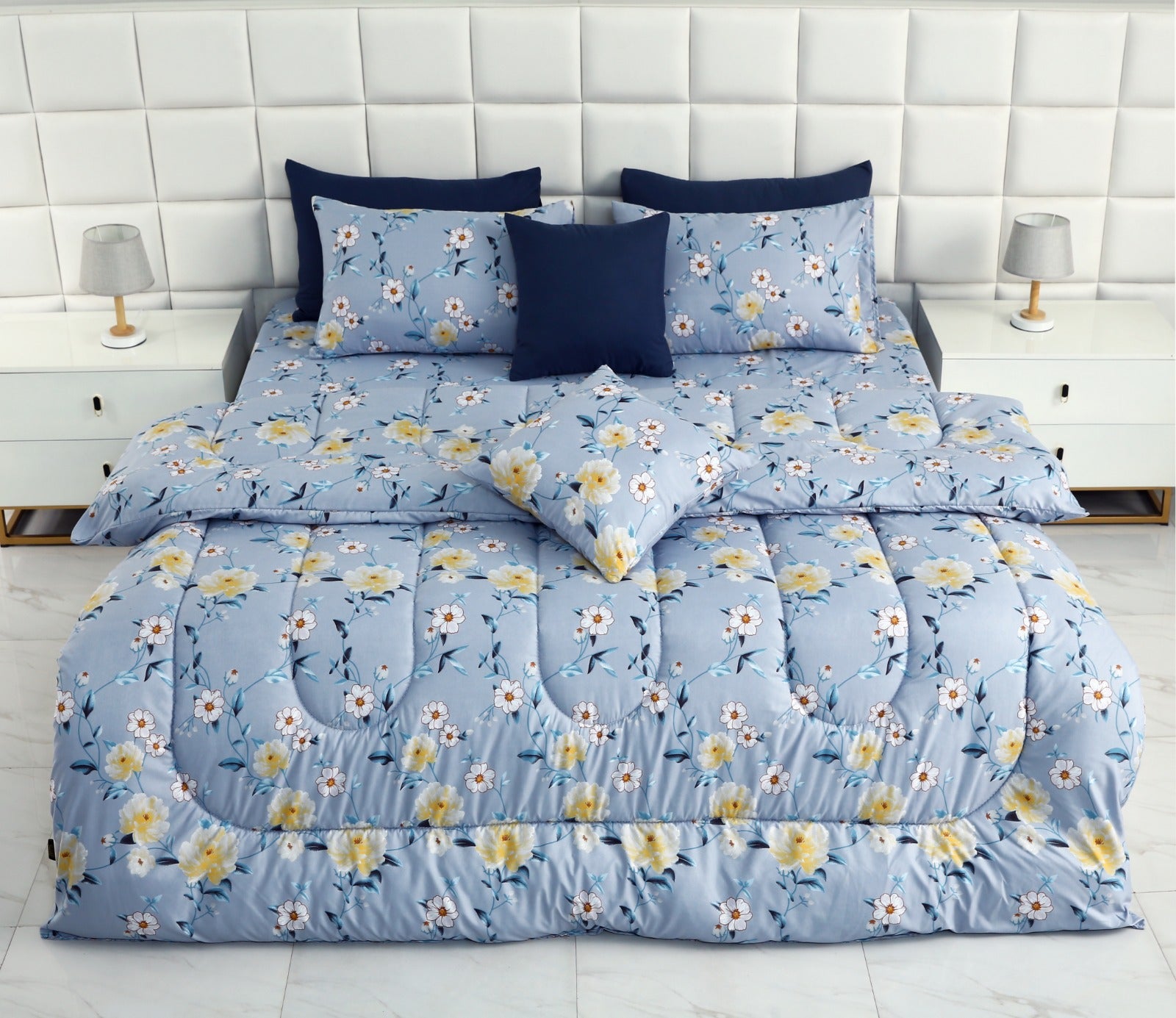 8 PCs Winter Comforter Set-Ice Berg Comforters Apricot